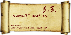 Januskó Beáta névjegykártya
